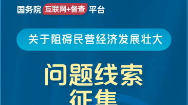 外国胖女人日逼视频国务院“互联网+督查”平台公开征集阻碍民营经济发展壮大问题线索